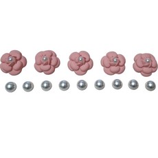 Adriel珍珠花朵鞋子配件組 14入