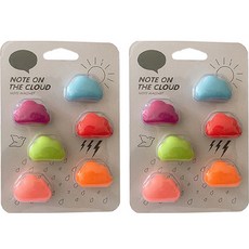 Cocomart雲朵迷你磁鐵備忘錄板磁鐵板磁鐵 6種*2入組, 混色