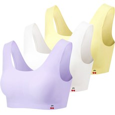 LITTLE RABBIT 女童款青少年櫻桃無縫U型胸罩 3件組