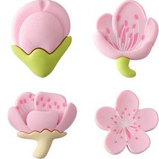 코코마트 꽃잎 나뭇잎 인테리어 냉장고자석 튤립 4종 세트, 연핑크