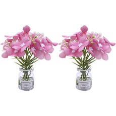 Mazing Choice 娃娃屋室內裝飾人造花微縮模型 2入, 深粉色