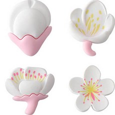 Cocomart 花瓣葉子造型室內裝飾冰箱磁鐵 鬱金香4件組, 白色