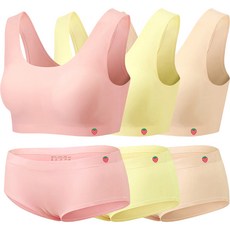 LITTLE RABBIT 女童 青少年 學生 Berry 無痕U型內衣 + 三角內褲 3件組