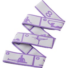 Life Sweet 瑜珈舞蹈彈力帶 伸展肌力運動阻力帶 8階段, 紫色 灰色, 1條