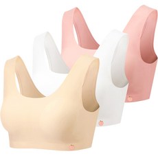 LITTLE RABBIT 女童款青少年桃皮絨無痕U型胸罩 3件組