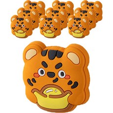 Cocomart 動物磁鐵 房間裝飾 玄關門裝飾 老虎 10入, 老虎 橘色