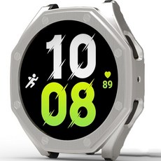 SPACE SHIELD 三星Galaxy Watch 5 兼容防摔保護PC硬殼 40mm, 銀色
