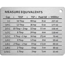 Pocoy 304不鏽鋼食譜計量單位計算表冰箱磁鐵, 混色