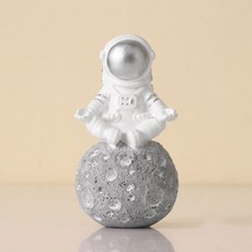 太空人室內裝飾小物 迷你冥想, 銀色