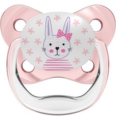 닥터브라운 유아용 프리벤트 노리개 젖꼭지, 1단계(0~6개월), 핑크, 1개