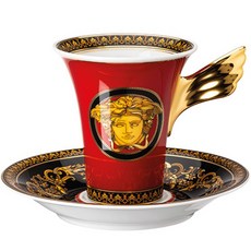 VERSACE 梅杜莎 伊卡洛斯 高咖啡杯 + 杯碟組, 混合色, 1套