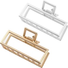 soosda 霧面金屬方形7cm鯊魚夾2件組