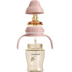 HEORSHE 嬰兒牙科護理吸管杯, 粉色, 1個, 280ml