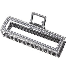 수스다 큐빅 진주 믹스 사각 메탈 집게핀 올림머리 헤어핀 5110