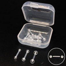 젤루나 심플 아크릴 실리콘 피어싱 8mm 볼 2.5mm 모음 10p + 케이스 세트