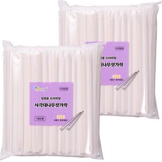 리빙웰 優質方形竹筷, 2個, 100入