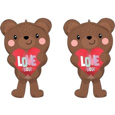 超級造型緞面愛心熊, 2個, 混合色