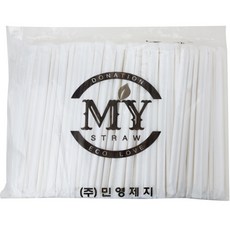 Mingyoung Paper Company紙吸管 個別包裝 一次性吸管 白色 7*250mm, 300件, 1個
