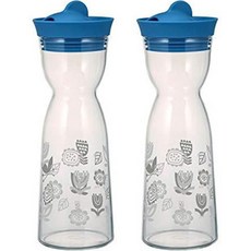 HARIO 印花裝飾水瓶 WJT-10 2入組, 藍色, 1000ml