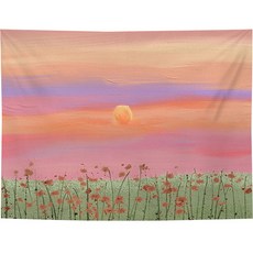 MA 감성 유화 페인팅 태피스트리 선셋, 혼합색상