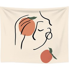 MA 線條藝術掛毯 橘色, 混合色
