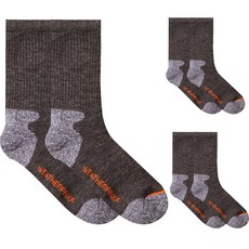 캠프랩 남성용 2중 하이킹 등산 양말 3켤레 세트, 브라운, 1세트