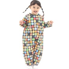 plie 兒童全身美術圍裙 拉鍊型, 黑色kitty（圍裙），隨機發貨（拉鍊袋）