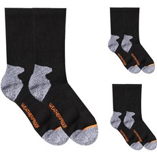 캠프랩 남성용 2중 장목 하이킹 등산양말 3켤레, 블랙, 3개