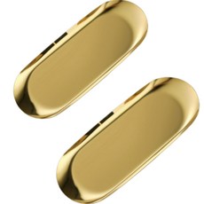 飾品車鑰匙托盤 2入, 金色