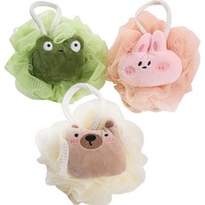 Boorepick 可愛動物沐浴球3件組, 兔子 + 青蛙 + 熊, 1套