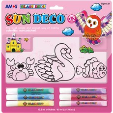 AMOS 阿摩司 玻璃彩繪 多功能窗貼 2, 混合顏色, 1個