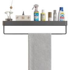 solve living 圓形浴室廁所免鑽孔牆角黏貼式收納整理架層架, 灰色下方桿 60, 1個