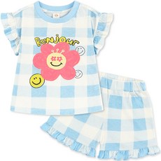 milkmile 女童款微笑花朵圖案短袖短褲套裝