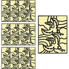 minhwashop 燙金畫貼紙, 鶴, 10個