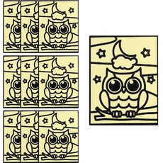 minhwashop 燙金畫貼紙, 貓頭鷹, 10個