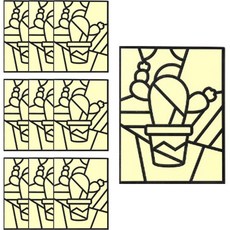 minhwashop 燙金畫貼紙, 仙人掌, 10個