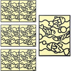 minhwashop 燙金畫貼紙, 海底魚, 10個