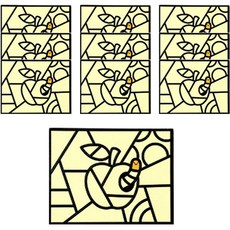 minhwashop 燙金畫貼紙, 蘋果, 10個