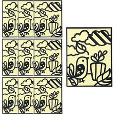 minhwashop 燙金畫貼紙, 鳥雲, 10個