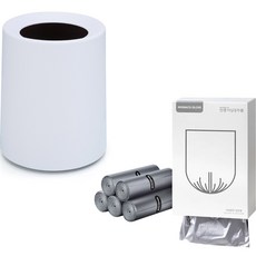 MONACO OLIVE 現代風室內垃圾桶 + 分類回收袋 Easy Drop Bag 一般型 150p組合, 白色(垃圾桶), 1套
