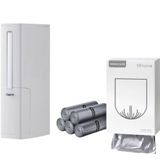 Monaco Olive 超薄一體式垃圾桶 + 易落袋常規型 150p 套組, 單色, 1組