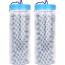 彩虹涼感毛巾 冰涼運動毛巾 2入, 灰色, 2個