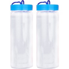 彩虹涼感毛巾 冰感運動毛巾 2入, 白色, 2個