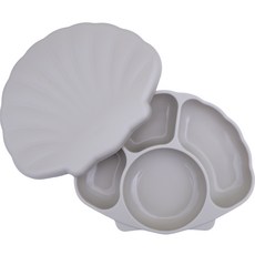 티지엠 국산 아동용 조가비 흡착식판 세트, 애쉬블루, 식판 + 뚜껑, 1개