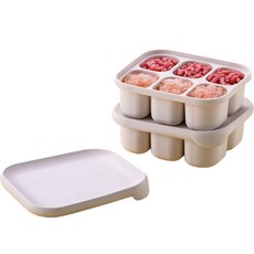 LocknLock 樂扣樂扣 LittleLuv矽膠6格副食品分裝盒, 2個, 象牙白