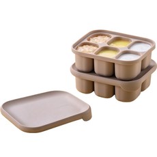 LocknLock 樂扣樂扣 LittleLuv矽膠6格副食品分裝盒, 2個, 象牙白