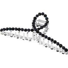 수스다 빅사이즈 큐빅 진주 믹스 꼬임 메탈 헤어 집게핀 5106