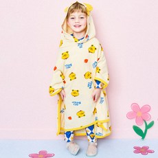 hejmini 兒童款快樂黑桃熊沙灘浴袍