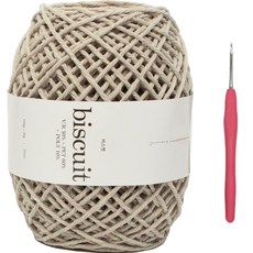 yarna 비스켓 뜨개실 + 사라코바늘 세트, 1세트, 3 매트 베이지