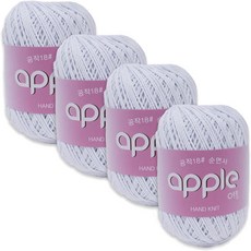 蘋果孔雀 18股 編織線, 201 白色, 4個